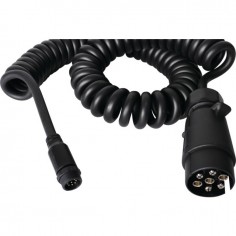 PRISE 7 PLOTS MALE PLASTIQUE AVEC CABLE SPIRALE 5M CONNEXION RAPIDE MALE  8 PIN TECHNI-POWER