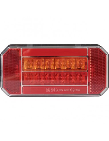 FEU ARRIERE GAUCHE DYNAMIQUE RECTANGLE 3 FONCTIONS 12-24V CONNEXION RAPIDE MALE 8 PIN TECHNI-POWER