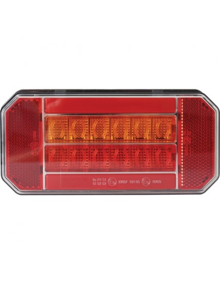 FEU ARRIERE GAUCHE DYNAMIQUE RECTANGLE 3 FONCTIONS 12-24V CONNEXION RAPIDE MALE 8 PIN TECHNI-POWER