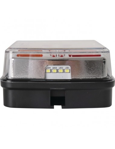 FEU ARRIERE GAUCHE DYNAMIQUE CARRE 3 FONCTIONS 12-24V CONNEXION RAPIDE MALE 8 PIN TECHNI-POWER