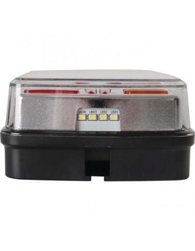 FEU ARRIERE DROIT DYNAMIQUE CARRE 3 FONCTIONS 12-24V CONNEXION RAPIDE MALE 8 PIN TECHNI-POWER