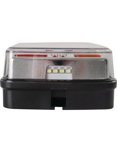 FEU ARRIERE DROIT DYNAMIQUE CARRE 3 FONCTIONS 12-24V CONNEXION RAPIDE MALE 8 PIN TECHNI-POWER