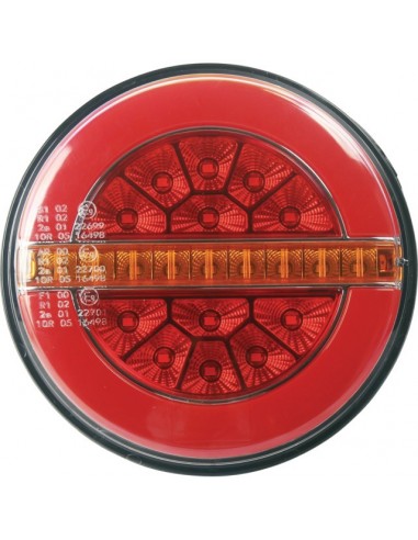 FEU ARRIERE GAUCHE DYNAMIQUE ROND 3 FONCTIONS 12-24V CONNEXION RAPIDE MALE 8 PIN TECHNI-POWER