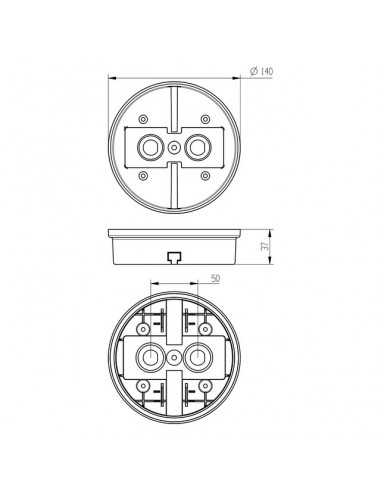 FEU ARRIERE DROIT DYNAMIQUE ROND 3 FONCTIONS 12-24V CONNEXION RAPIDE MALE 8 PIN TECHNI-POWER
