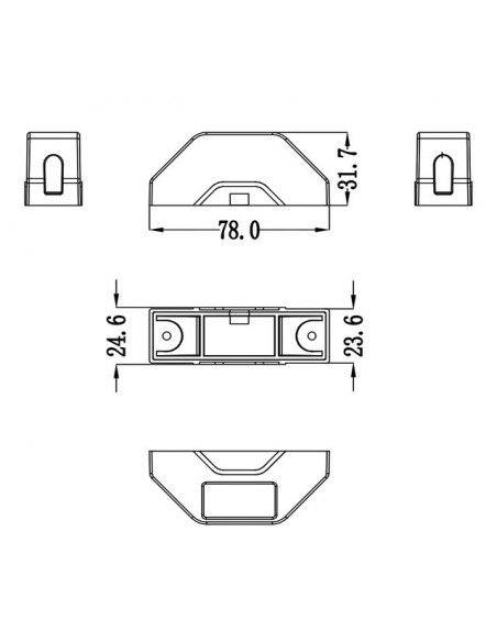 FEU ECLAIREUR DE PLAQUE LED 12/24V  CONNEXION RAPIDE MALE 8 PIN TECHNI-POWER