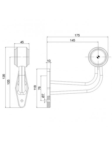 FEU GABARIT COUDE DROIT ET GAUCHE 2 FONCTIONS 12/24V 175 MM LOT DE 2 FRISTOM