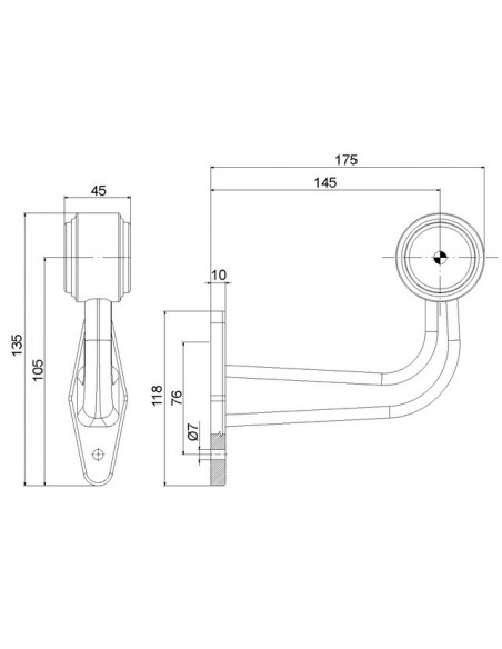 FEU GABARIT COUDE DROIT ET GAUCHE 2 FONCTIONS 12/24V 175 MM LOT DE 2 FRISTOM