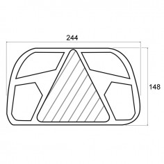 FEU ARRIERE GAUCHE RECTANGLE 6 FONCTIONS LED 12-24V 2