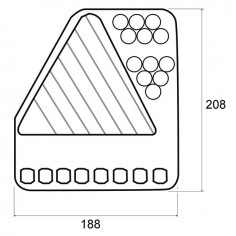 FEU ARRIERE GAUCHE TRIANGLE 5 FONCTIONS LED 12-24V 2