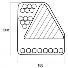 FEU ARRIERE DROIT TRIANGLE 5 FONCTIONS LED 12-24V 2