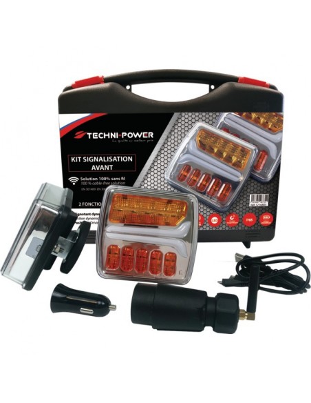 KIT FEU AVANT MAGNETIQUE LED SANS FIL TECHNI-POWER