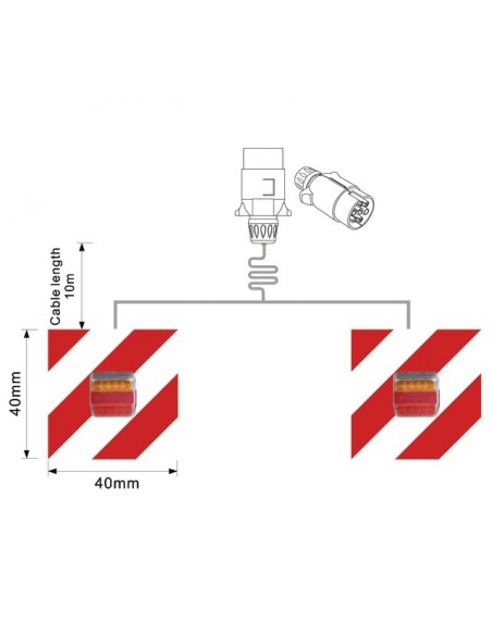 KIT SIGNALISATION LED AVEC PLAQUE REFLECHISSANTE 10M