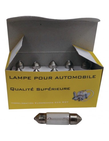 AMPOULES NAVETTES 12V 10W (LG.41) BOITE DE 10