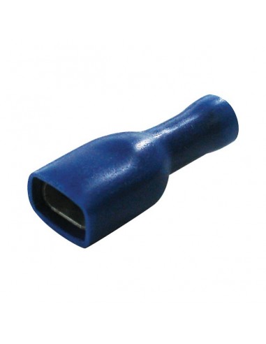 COSSE PLATE FEMELLE BLEU ISOLEE 6,3MM SACHET DE 100