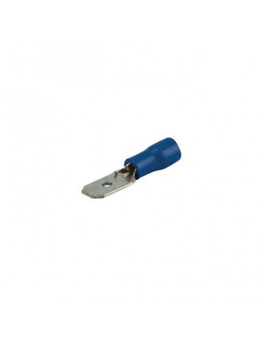 COSSE PLATE MALE BLEU 4,8MM SACHET DE 100