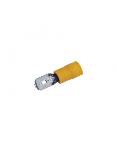 COSSE PLATE MALE JAUNE 6,3MM SACHET DE 100