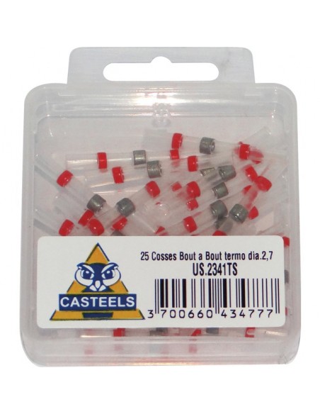 COSSE RACCORD BOUT A BOUT THERMORETRACTABLE A SOUDER ROUGE BOITE DE 25