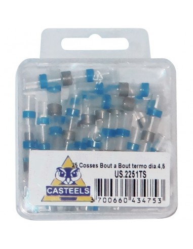 COSSE RACCORD BOUT A BOUT THERMORETRACTABLE A SOUDER BLEU BOITE DE 25
