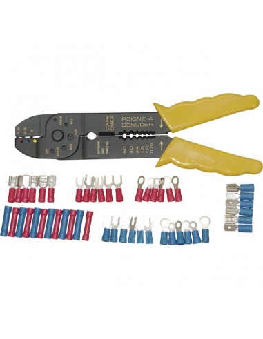 PINCE A SERTIR AVEC ASSORTIMENT DE 48 COSSES ISOLEES