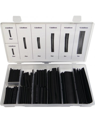 MANCHONS GAINE THERMORETRACTABLE NOIR 2 A 13MM COFFRET DE 127 PIECES TECHNI-POWER