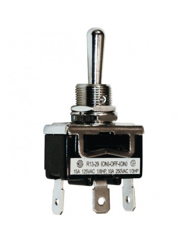INTERRUPTEUR A LEVIER METAL 3 POSITIONS MOM-OFF-MOM 3 BORNES