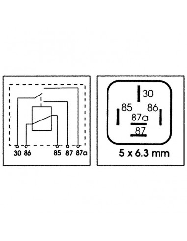RELAIS INVERSEUR 12V 20/30A 5 BORNES