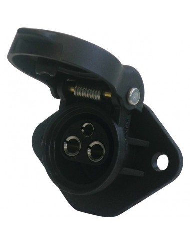 PRISE 3 PLOTS FEMELLE FIXATION 2 TROUS 3 PLOTS RONDS FEMELLES 25A