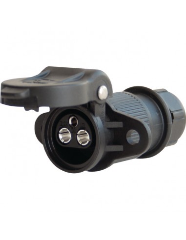 PRISE 3 PLOTS FEMELLE FIXATION 2 TROUS 3 PLOTS RONDS FEMELLES 32A