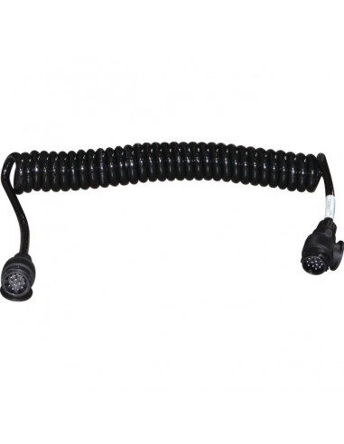 RALLONGE SPIRALE 4,5M PRISE PLASTIQUE 13 PLOTS 13 FILS CONDUCTEURS