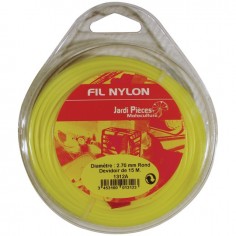 FIL DE DEBROUSSAILLEUSE ROND 15M 1,3 MM JAUNE DEVIDOIR BLISTER