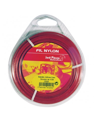 FIL DE DEBROUSSAILLEUSE CARRE 15M 1,6MM ROUGE DEVIDOIR
