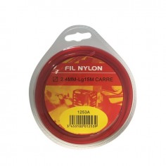 FIL DE DEBROUSSAILLEUSE CARRE 15M 2,4MM ROUGE DEVIDOIR