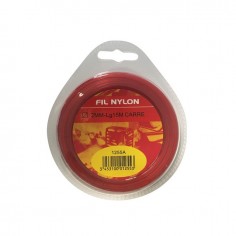 FIL DE DEBROUSSAILLEUSE CARRE 15M 2MM ROUGE DEVIDOIR