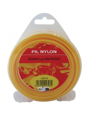 FIL DE DEBROUSSAILLEUSE ROND 15M 3 MM JAUNE DEVIDOIR CDT