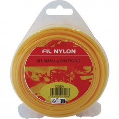 FIL DE DEBROUSSAILLEUSE ROND 15M 1,6 MM JAUNE DEVIDOIR BLISTER