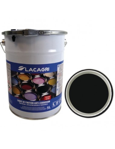 PEINTURE DE FINITION NOIR BRILLANT STANDARD SEAU 5L LACAGRI