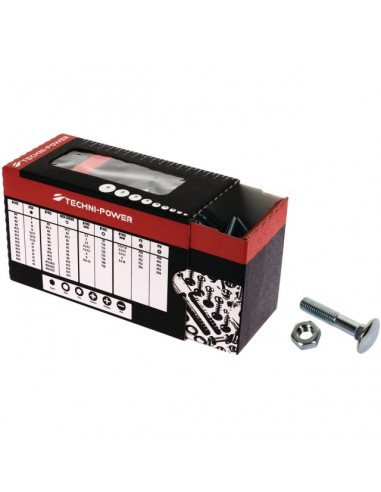 BOULON TETE RONDE COLLET CARRE 8X90 ZINGUE 4.8