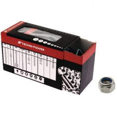 ECROU HEXAGONAL FREIN NYLON 4 MM ZINGUE 6.8