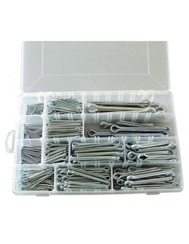 GOUPILLES FENDUS ASSORTIES 1,5X30 A 10X120 MM COFFRET DE 525 PIECES