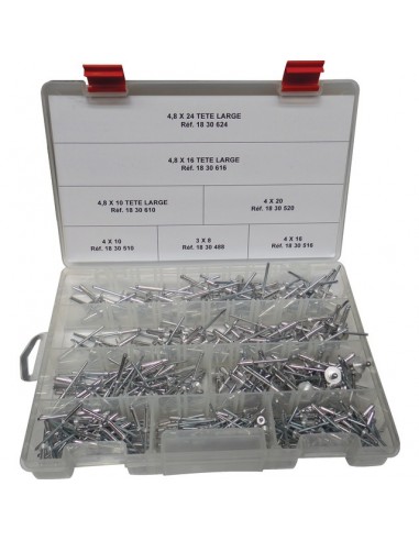 RIVETS AVEUGLES ASSORTIMENT COFFRET DE 350 PIECES