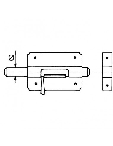 VERROU DE BOX A GLAND DIA 10 ZINGUÉ