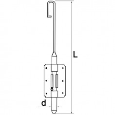 VERROU A DOUILLE DE 16X400 ZINGUE 2