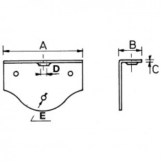 PLATINE EQUERRE POUR FIXATION SUR PLAT AVEC TROU TARAUDE 10 MM 0037 2