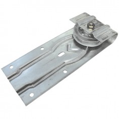 MONTURE A GALET AVEC MOYEU DERLIN FLASQUES ACIER POUR RAIL FER PLAT 50X10 MM ROC1A