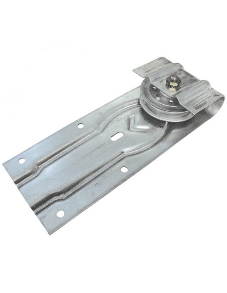 MONTURE A GALET AVEC MOYEU DERLIN FLASQUES ACIER POUR RAIL FER PLAT 50X10 MM ROC1A