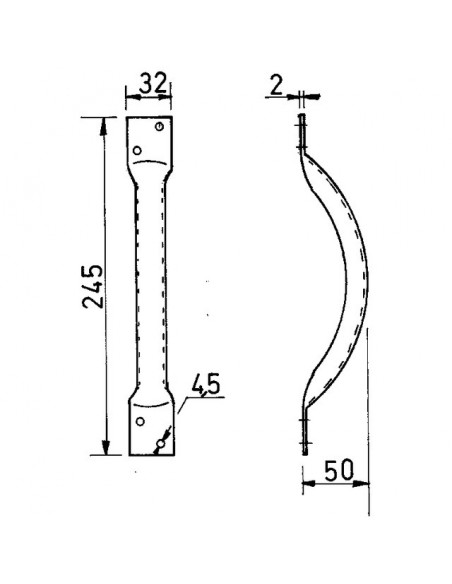 POIGNEE EMBOUTIE A PATTES 245 MM 1298