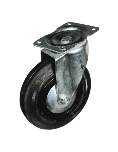 ROUE A CHAPE PIVOTANTE 80 MM PLAT 100X85 MM + PAREFILS