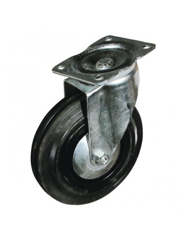 ROUE POLYAMIDE PIVOTANTE 125X30 MM PLAT 100X85 MM + PAREFILS