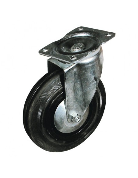 ROUE POLYAMIDE PIVOTANTE 125X30 MM PLAT 100X85 MM + PAREFILS