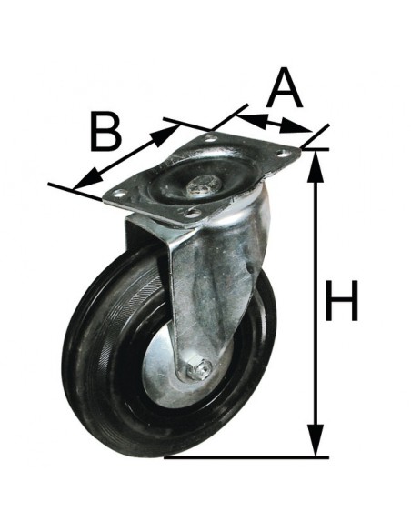 ROUE A CHAPE PIVOTANTE D200